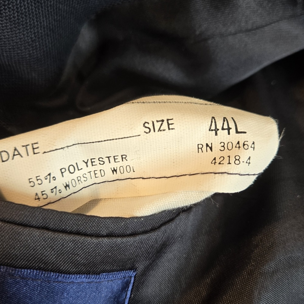 Stafford Blazer Men 44L Navy Blue Gold Button Double Breasted Sports Coat Jacket - Picture 3 of 10